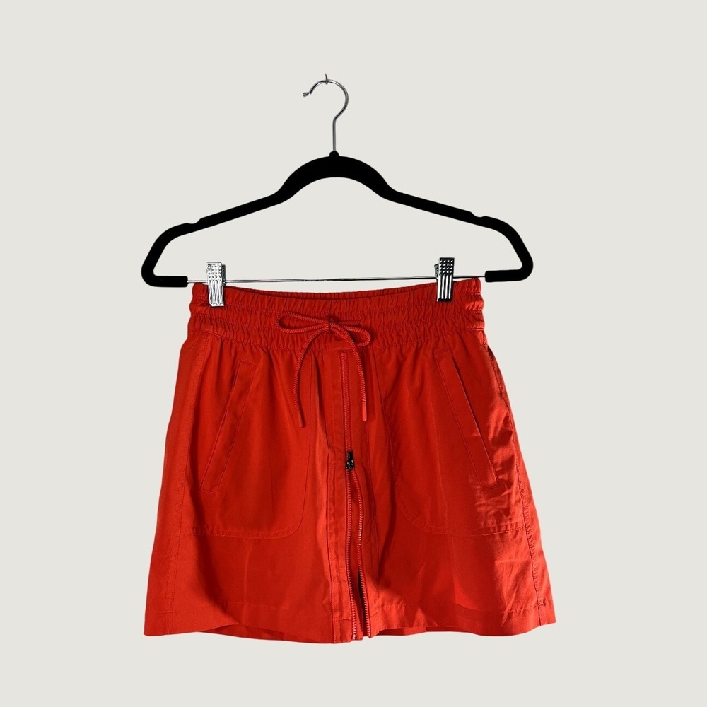 Athleta Skort Women Size 2 Red Zipper Front Athletic Skirt Activewear Trail